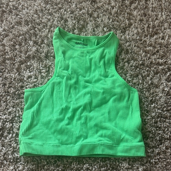 Garage Bright Green Ribbed Tank Top - Picture 1 of 1